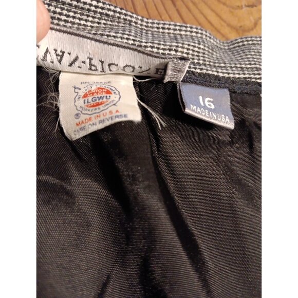 Evan Picone Skirt Suit Womens 16 Wool Blazer Career Classic Velvet Trim Union - Picture 11 of 12